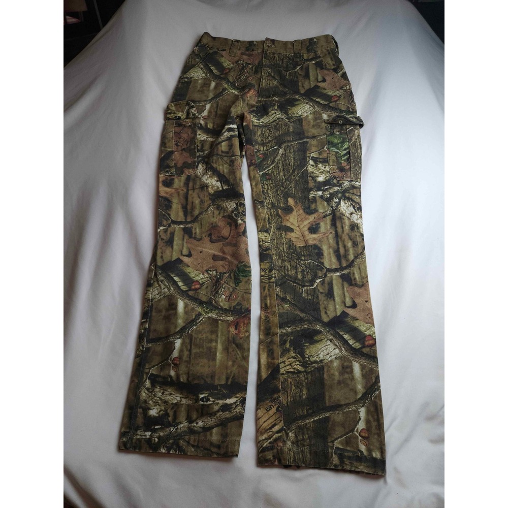 Browning Jr Youth XL Camo Cargo Pants Forest Tree Print Green Brown 28x28